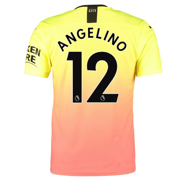 Camiseta Manchester City NO.12 Angelino 3ª Kit 2019 2020 Naranja